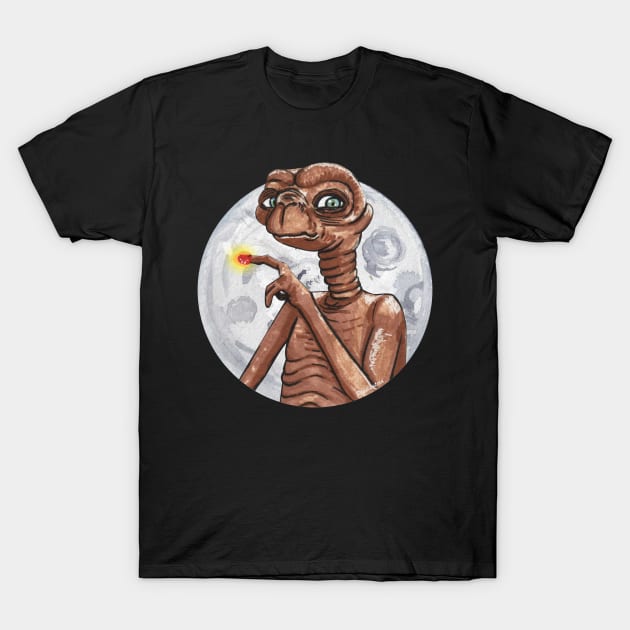 ET and Moon T-Shirt by Pendientera